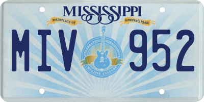 MS license plate MIV952