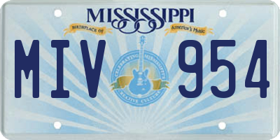 MS license plate MIV954