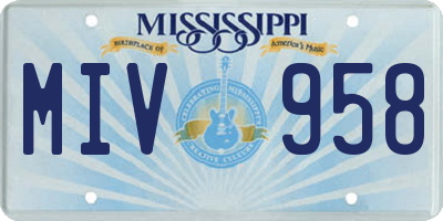 MS license plate MIV958