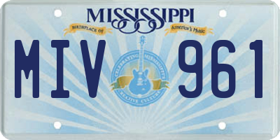 MS license plate MIV961