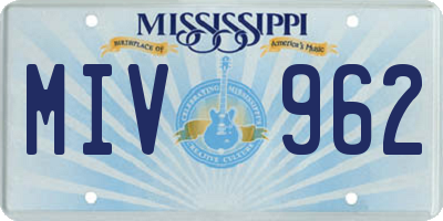 MS license plate MIV962