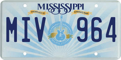 MS license plate MIV964