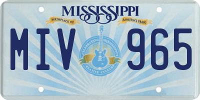 MS license plate MIV965