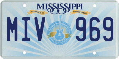 MS license plate MIV969
