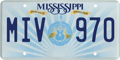 MS license plate MIV970