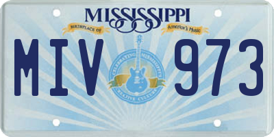 MS license plate MIV973
