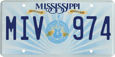 MS license plate MIV974