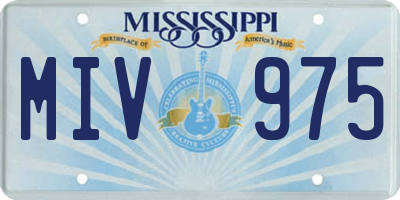 MS license plate MIV975