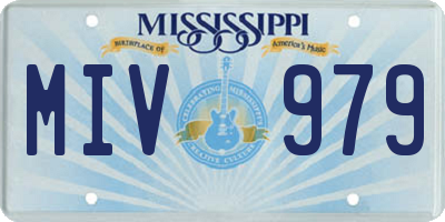 MS license plate MIV979