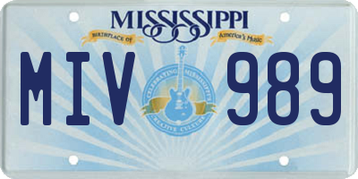 MS license plate MIV989