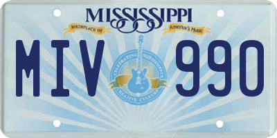 MS license plate MIV990