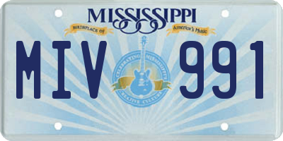 MS license plate MIV991