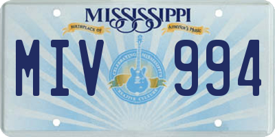 MS license plate MIV994