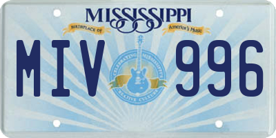 MS license plate MIV996