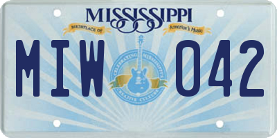MS license plate MIW042