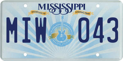 MS license plate MIW043