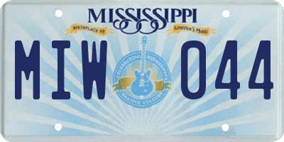 MS license plate MIW044