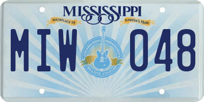 MS license plate MIW048