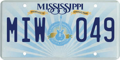 MS license plate MIW049