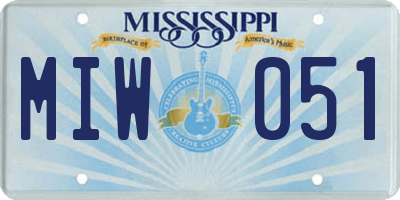 MS license plate MIW051