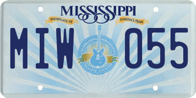 MS license plate MIW055