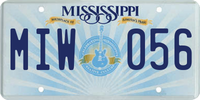 MS license plate MIW056