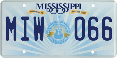 MS license plate MIW066