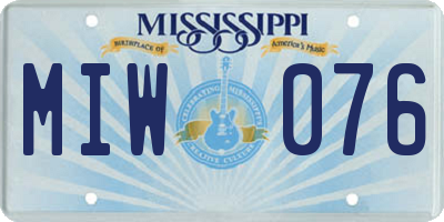 MS license plate MIW076