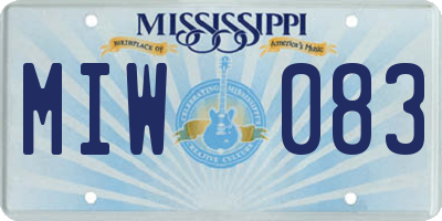 MS license plate MIW083