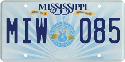 MS license plate MIW085