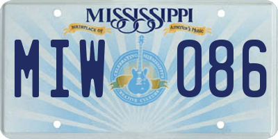 MS license plate MIW086