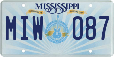 MS license plate MIW087