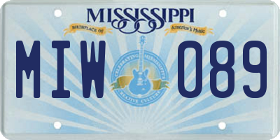 MS license plate MIW089