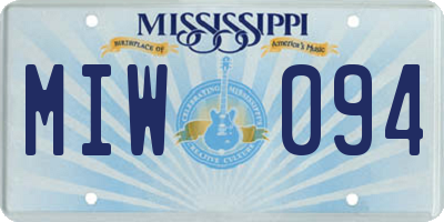 MS license plate MIW094