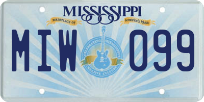 MS license plate MIW099