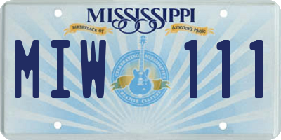 MS license plate MIW111