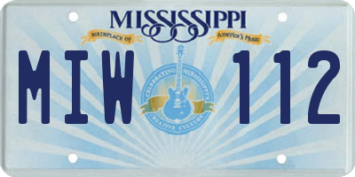 MS license plate MIW112