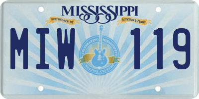 MS license plate MIW119