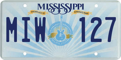 MS license plate MIW127