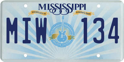 MS license plate MIW134