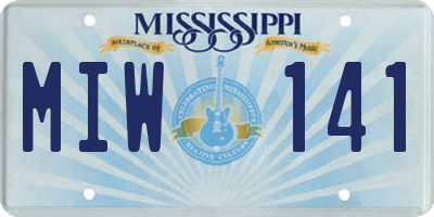 MS license plate MIW141