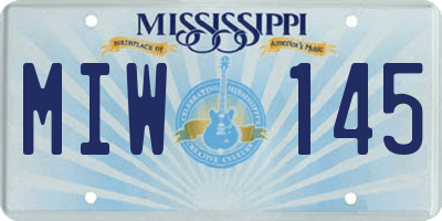 MS license plate MIW145