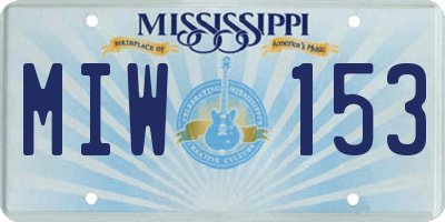MS license plate MIW153