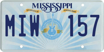 MS license plate MIW157