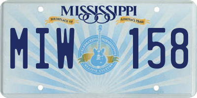 MS license plate MIW158