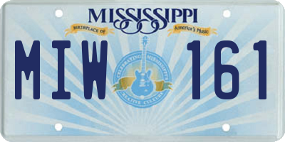 MS license plate MIW161