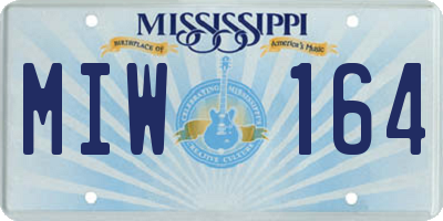 MS license plate MIW164