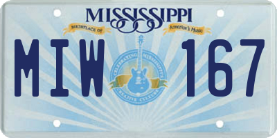 MS license plate MIW167