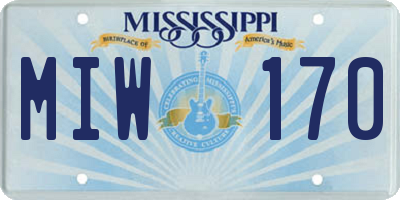 MS license plate MIW170