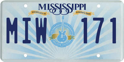 MS license plate MIW171